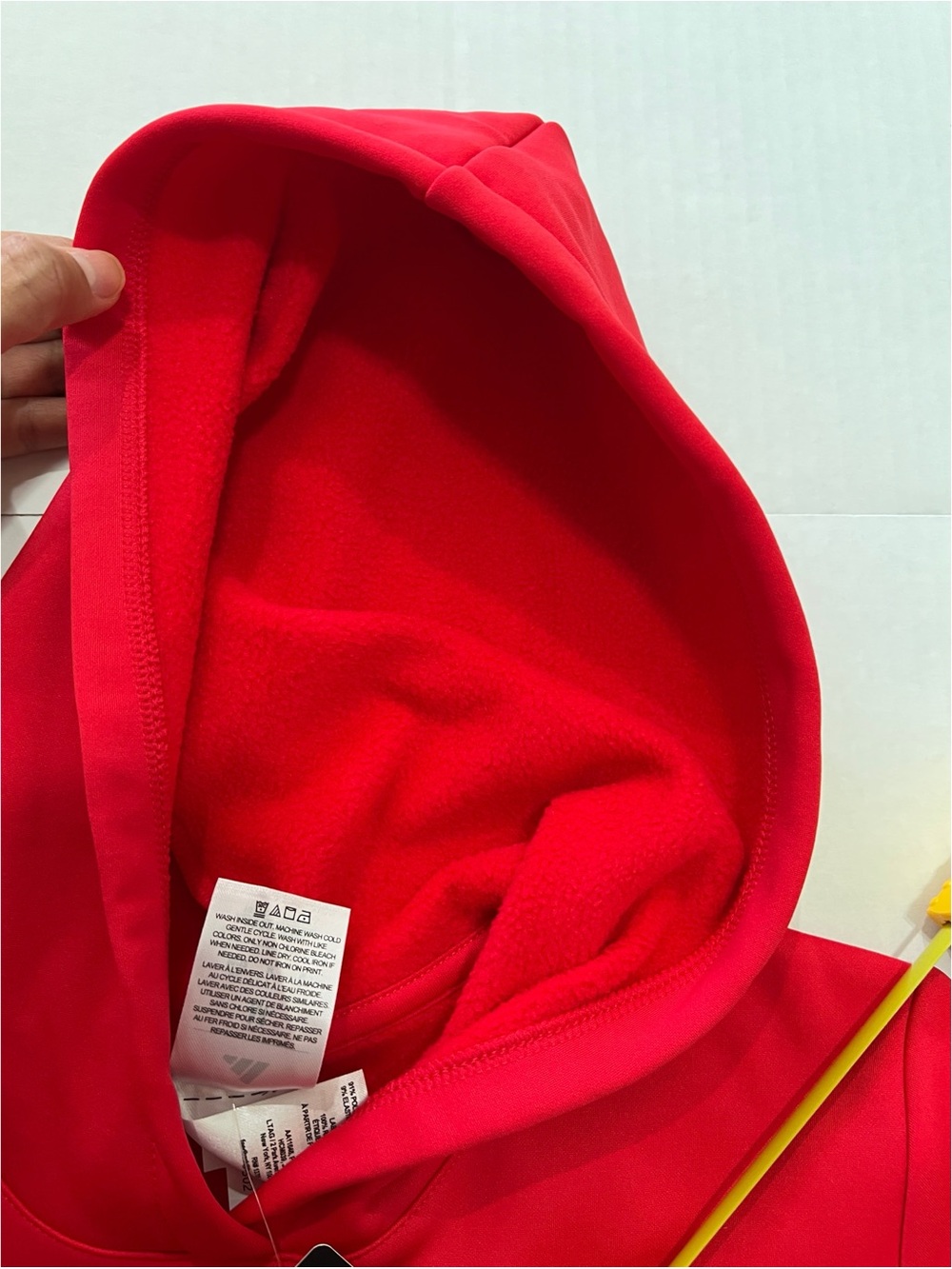 Adidas youth medium 10/12 red pullover hoodie sweatshirt new with tags - Picture 7 of 9